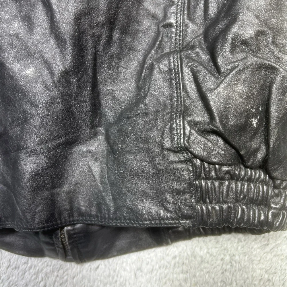 Vintage Wilsons Black Leather Bomber Jacket Men's Size‎ 36 Classic Moto *SPOTS